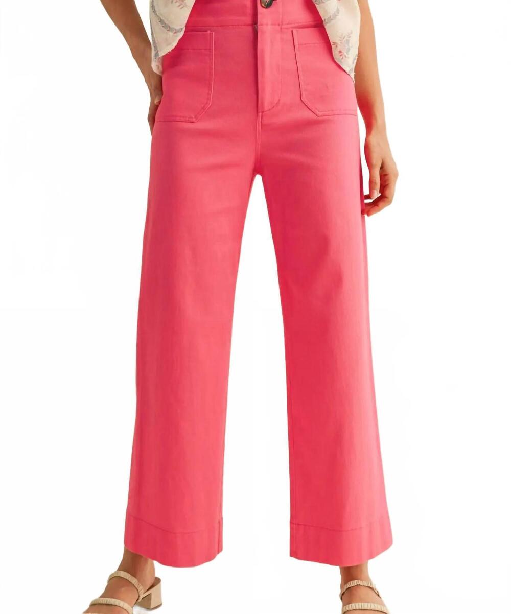 NEW &MERCI high waist cropped wide leg pants in berry